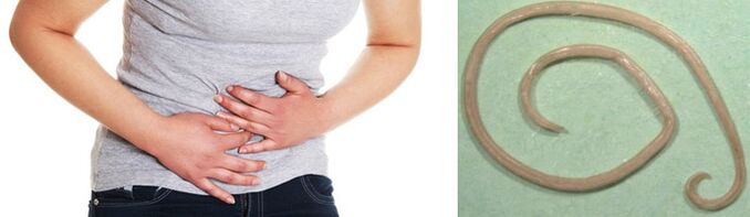 abdominal pain and worms
